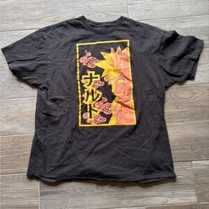 Black T-Shirt with Naruto Anime Graphic